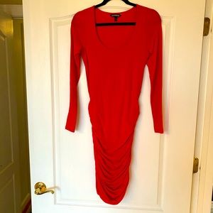 Express red bodycon holiday dress